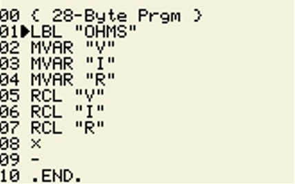 DM42n Ohms Law Program